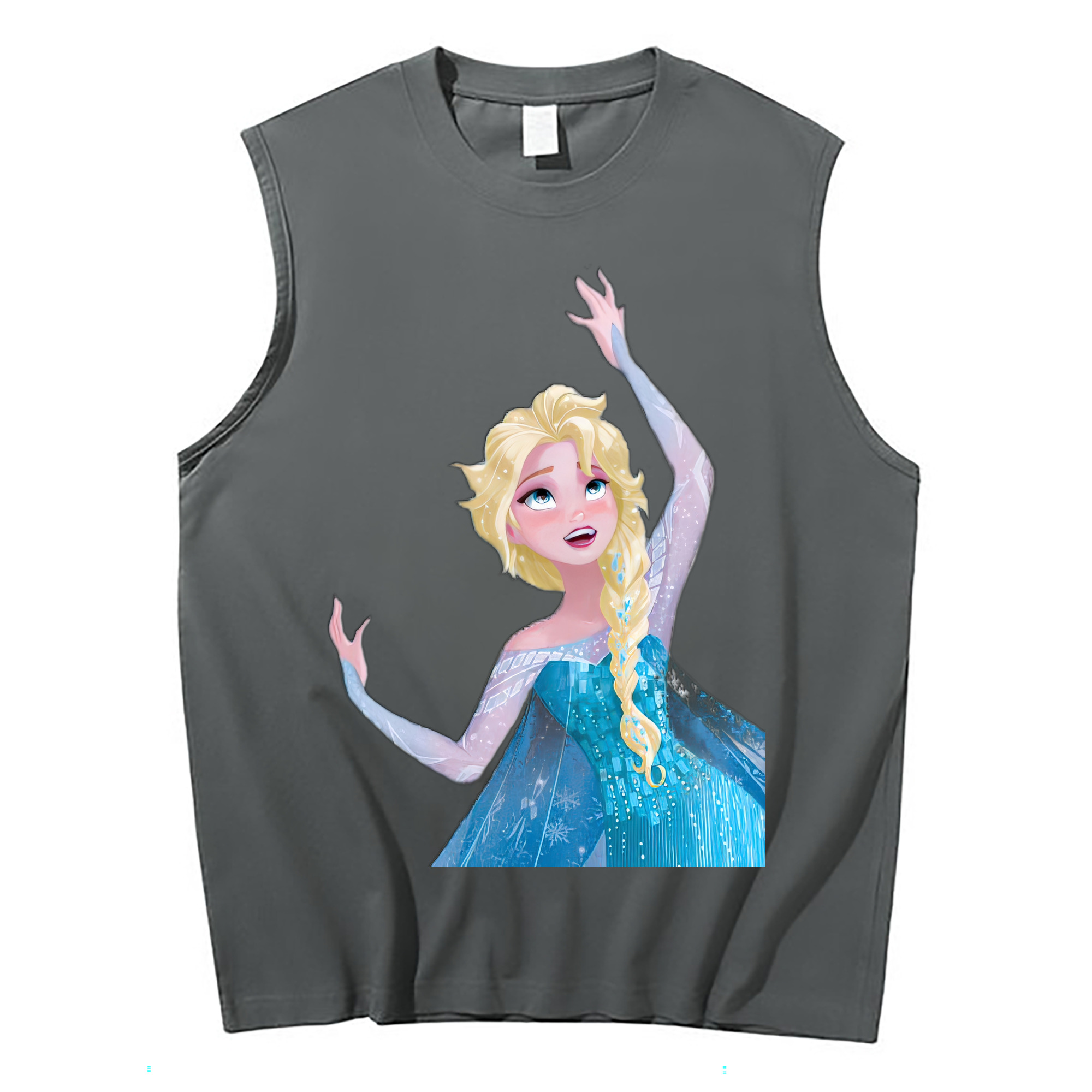 （画像用） アナと雪の女王 アンナ エルサ Frozen Anna Elsa コットン100％タンクトップ（フロントプリント）